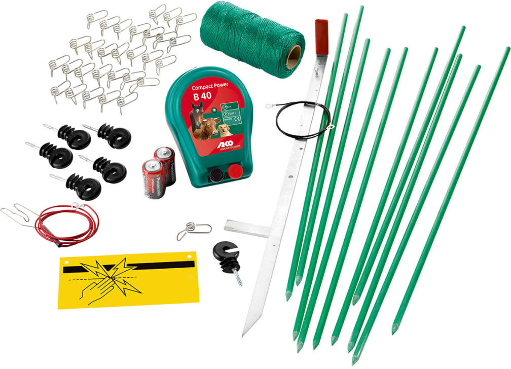 Kerbl elektrisk hegn Hobbyset med spændingsgiver B40 100 m 441151 Kerbl elektrisk hegn Hobbyset med spændingsgiver B40 100 m 441151