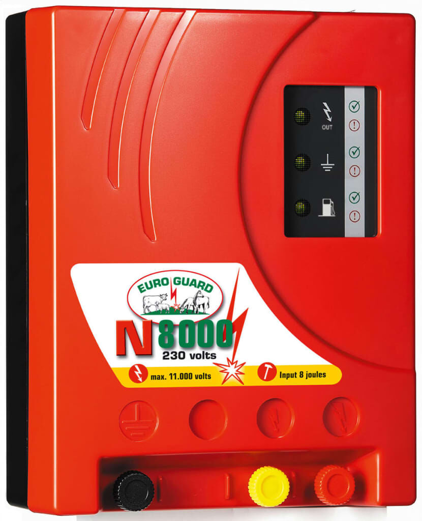 Kerbl spændingsgiver til elektrisk hegn Euro Guard N 8000 rød 392080 Kerbl spændingsgiver til elektrisk hegn Euro Guard N 8000 rød 392080