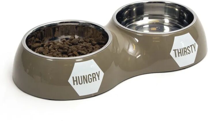 51DEGREES NORTH dobbelt foder- og vandskål L 2 x 750 ml gråbrun 51DEGREES NORTH dobbelt foder- og vandskål L 2 x 750 ml gråbrun