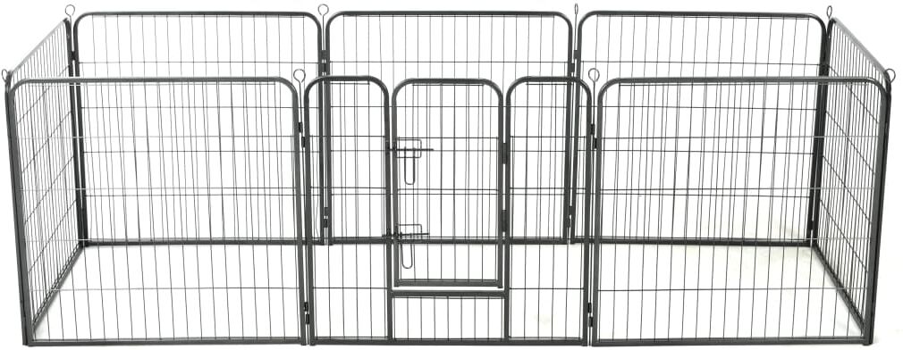 vidaXL løbegård til hunde 8 paneler stål 80 x 80 sort vidaXL løbegård til hunde 8 paneler stål 80 x 80 sort