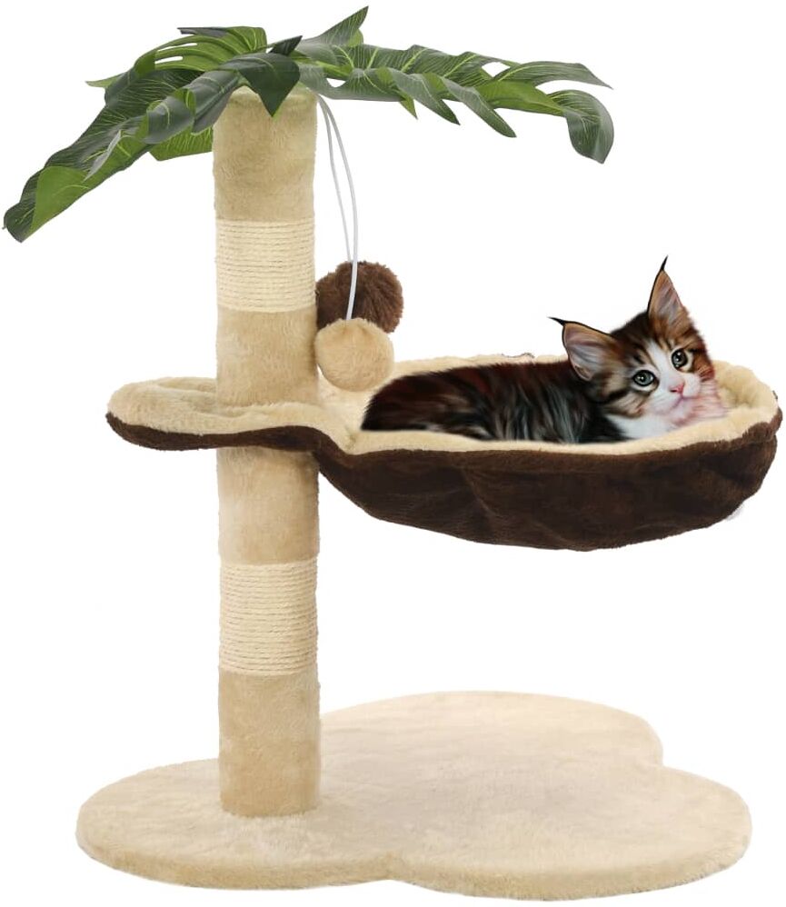 vidaXL kradsetræ til katte med sisal-kradsestolper 50 cm beige og brun vidaXL kradsetræ til katte med sisal-kradsestolper 50 cm beige og brun