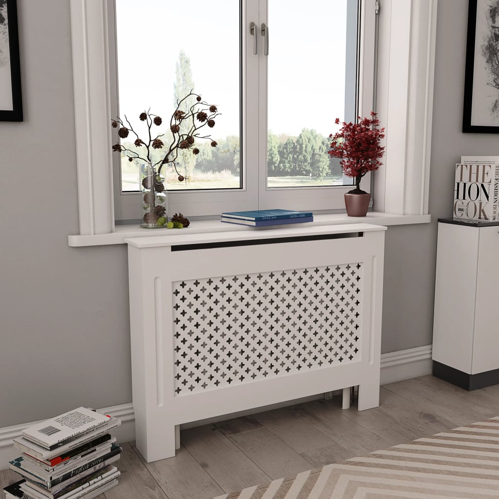 vidaXL radiatorskjulere 2 stk. 112 x 19 x 81,5 cm MDF hvid vidaXL radiatorskjulere 2 stk. 112 x 19 x 81,5 cm MDF hvid