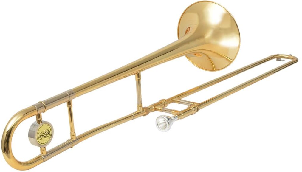 vidaXL trombone gul messing med guldlakering Bb vidaXL trombone gul messing med guldlakering Bb
