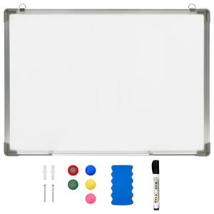 vidaXL magnetisk whiteboard 70x50 cm stål hvid