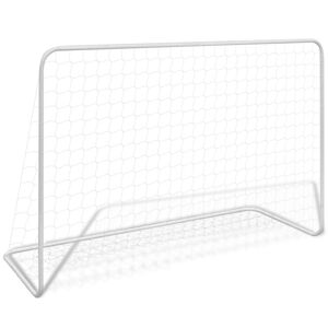 vidaXL fodboldmål med net 182 x 61 x 122 cm stål hvid