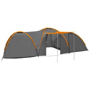 vidaXL iglotelt 650x240x190 cm 8 personer grå og orange