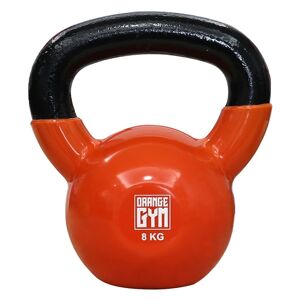 Orange Gym vinylbelagt kettlebell 8 kg rød
