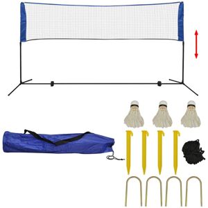 vidaXL badmintonsæt med net og fjerbolde 300 x 155 cm