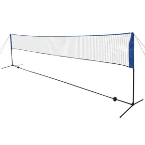 vidaXL badmintonnet med fjerbolde 600 x 155 cm