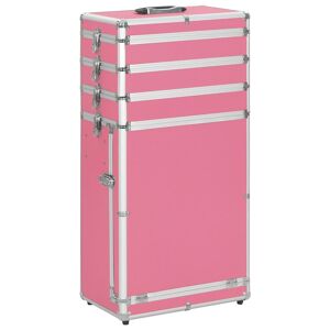 vidaXL makeupkuffert aluminium pink