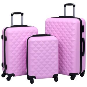 vidaXL kuffertsæt 3 stk. hardcase ABS pink