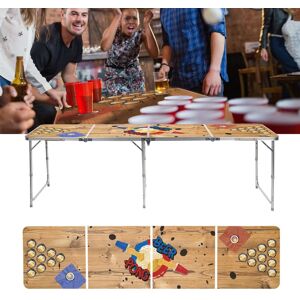 HI foldbart beer pong-bord 240x60x55 MDF og aluminium