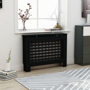 vidaXL radiatorskjuler 112x19x81 cm MDF sort