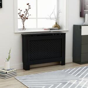 vidaXL radiatorskjuler 112x19x81 cm MDF sort