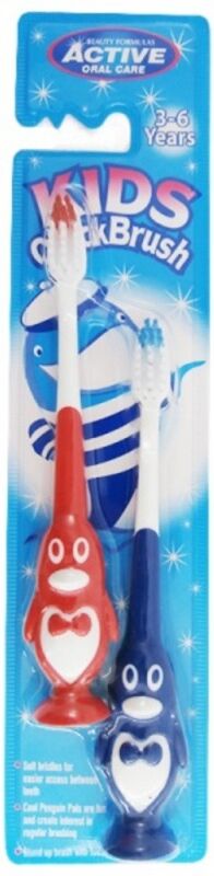 Kids Penguin Quick Brush 3-6 Years 2 stk Tandb&oslash;rste