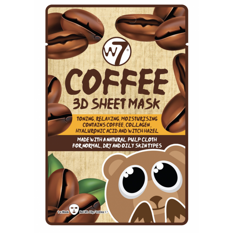 3D Sheet Face Mask Coffee 1 stk Ansigtsmaske
