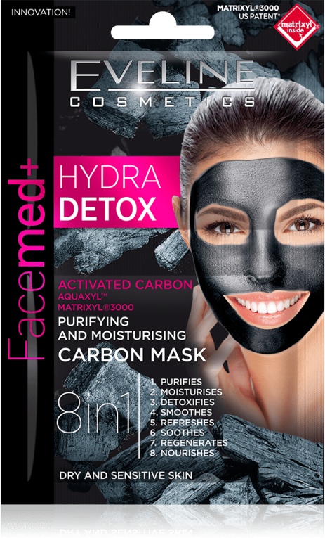 Rio Facemed+ Hydra Detox Carbon Mask Dry &amp; Sensitive Skin 2 x 5 ml Ansigtsmaske