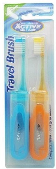 Travel Toothbrushes Medium 2 stk Tandb&oslash;rste