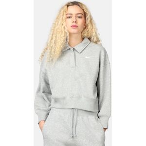 Nike Sweatshirt - Phoenix Fleece Polo Hvid Female L