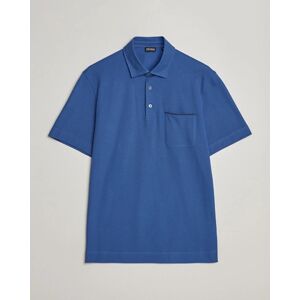 Zegna Short Sleeve Pocket Polo Blue men 50 Blå
