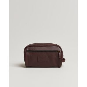 Barbour Lifestyle Leather Washbag Dark Brown men One size Brun