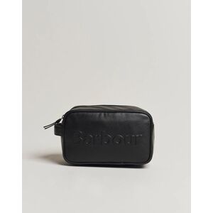 Barbour Lifestyle Logo Leather Washbag Black men One size Sort