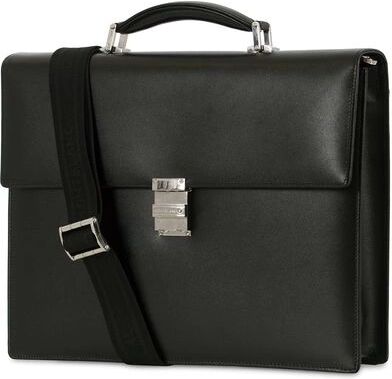 Montblanc Meisterstück Single Gusset Leather Briefcase Black men One size Sort