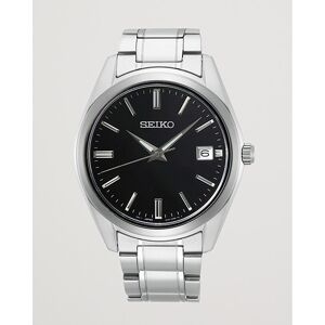 Seiko Sapphire 40mm Steel Black Dial men One size Sølv