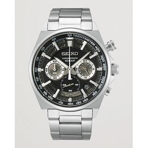 Seiko Chronograph 41mm Steel Black Dial men One size Sølv