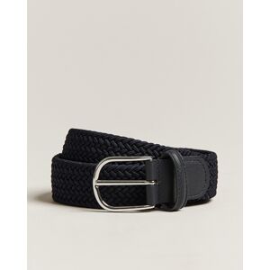 Anderson's Stretch Woven 3,5 cm Belt Navy men 105 Blå