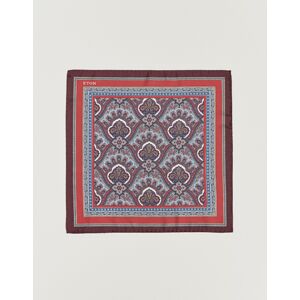 Eton Silk Paisley Print Pocket Square Red men One size Rød