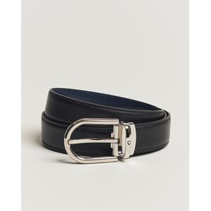 Montblanc Reversible Horseshoe Leather Belt 30mm Blue/Black Grain men One size Sort,Blå