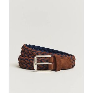 Anderson's Woven Suede Mix Belt 3 cm Brown/Blue men 85 Brun