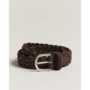 Anderson's Woven Suede/Leather Belt 3 cm Dark Brown men 90 Brun