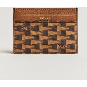 Bally Pennant Monogram Leather Card Holder Brown men One size Brun