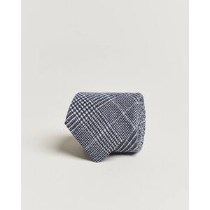 Brunello Cucinelli Prince Of Wales Linen Tie Dark Blue men One size Blå