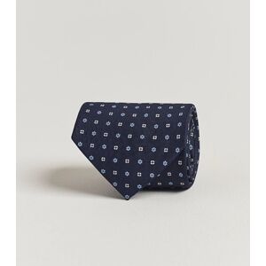 E. Marinella 3-Fold Printed Silk Tie Navy men One size Blå