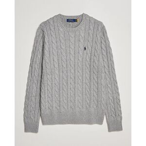 Polo Ralph Lauren Cotton Cable Pullover Fawn Grey Heather men XL Grå