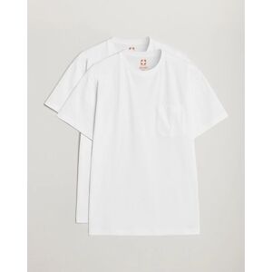 BEAMS PLUS 2-Pack Pocket T-Shirt White men M Hvid