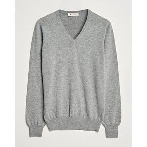 Piacenza Cashmere Cashmere V Neck Sweater Light Grey men 56 Grå