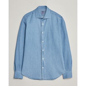Mazzarelli Soft Cotton Denim Shirt Blue Wash men 39 - M Blå