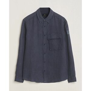 Belstaff Scale Linen Pocket Shirt Dark Ink men M Blå