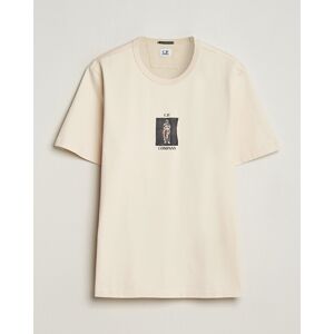 C.P. Company Mercerized Heavy Cotton Back Logo T-Shirt Ecru men M Beige