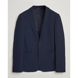 Giorgio Armani Single Breasted Rib Wool Blazer Navy men 52 Blå