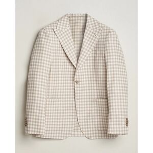 L.B.M. 1911 Checked Cotton Peak Lapel Blazer Beige men 50 Beige