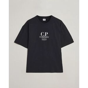 C.P. Company Brushed Cotton Embroidery Logo T-Shirt Black men L Sort