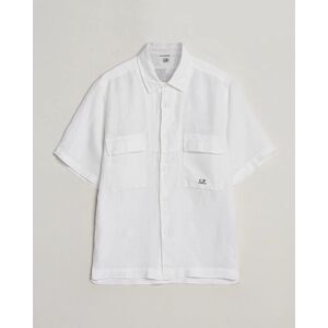 C.P. Company Short Sleeve Linen Shirt White men L Hvid