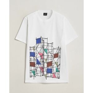 PS Paul Smith Organic Cotton Scaffold Crew Neck T-Shirt White men M Hvid