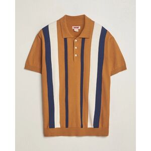 Baracuta Stripe Knitted Short Sleeve Polo Pumpkin Spice men S Flerfarvet