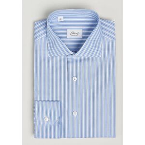 Brioni Slim Fit Dress Shirt Blue Stripe men L Blå